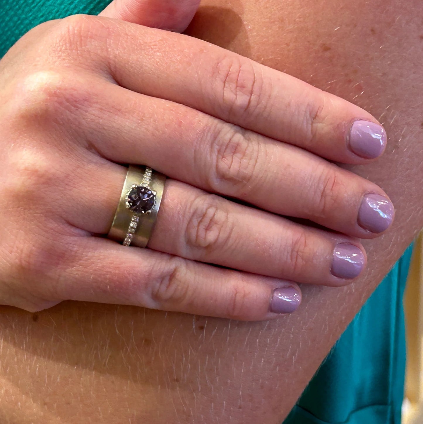 Purple Spinel and Diamond Cigar Band