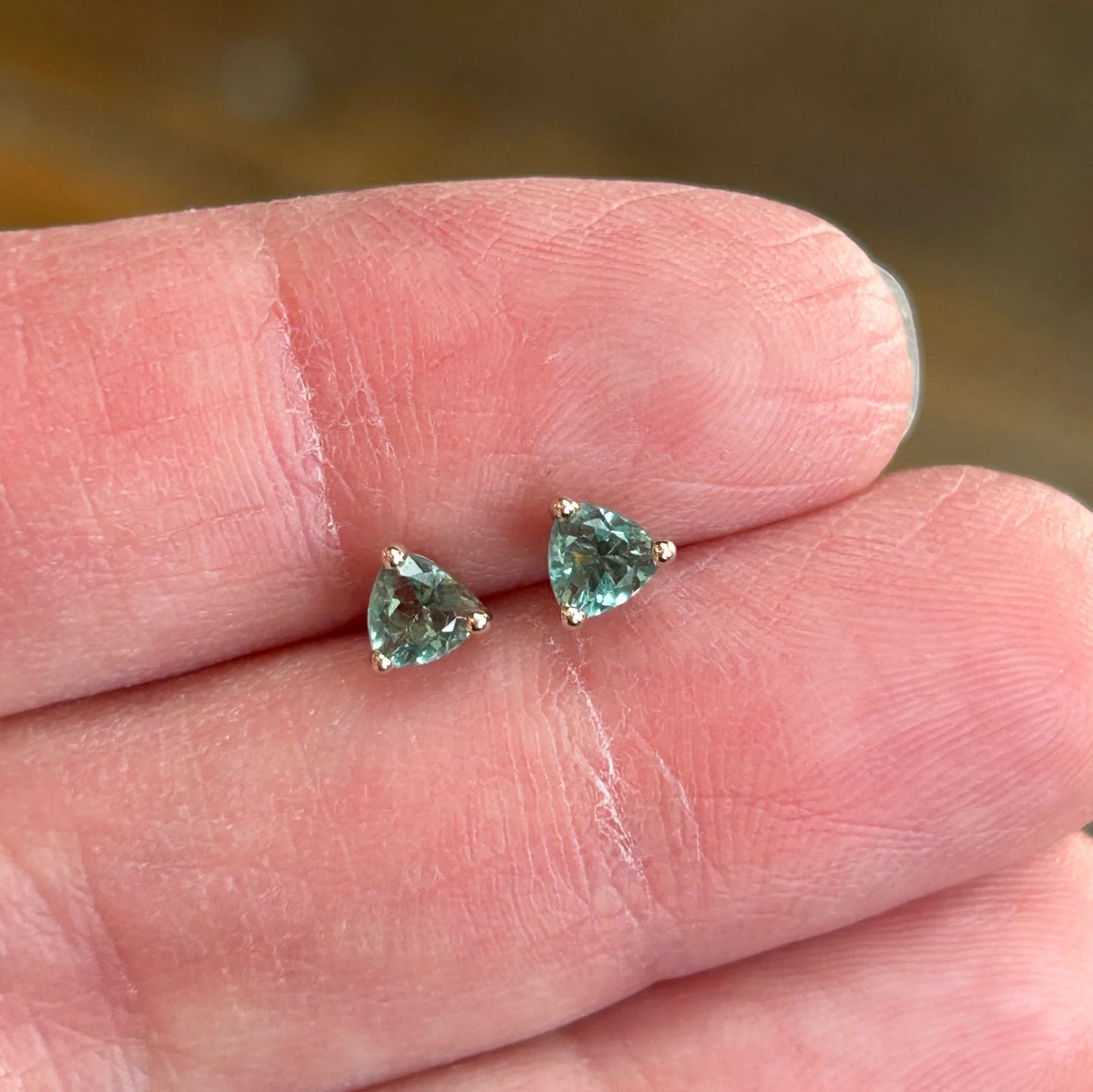 Seafoam Tourmaline Studs