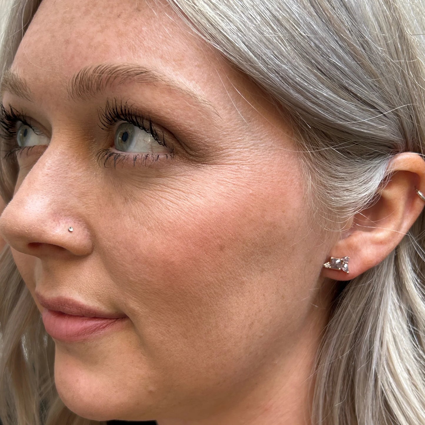 Purple Diamond Cluster Studs