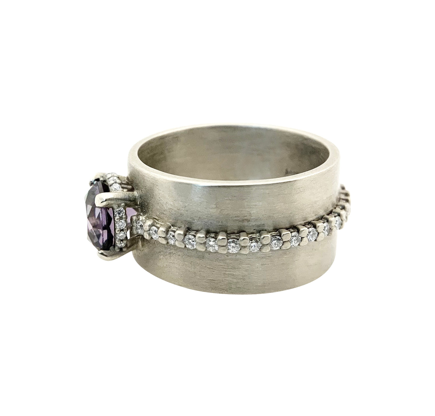 Purple Spinel and Diamond Cigar Band