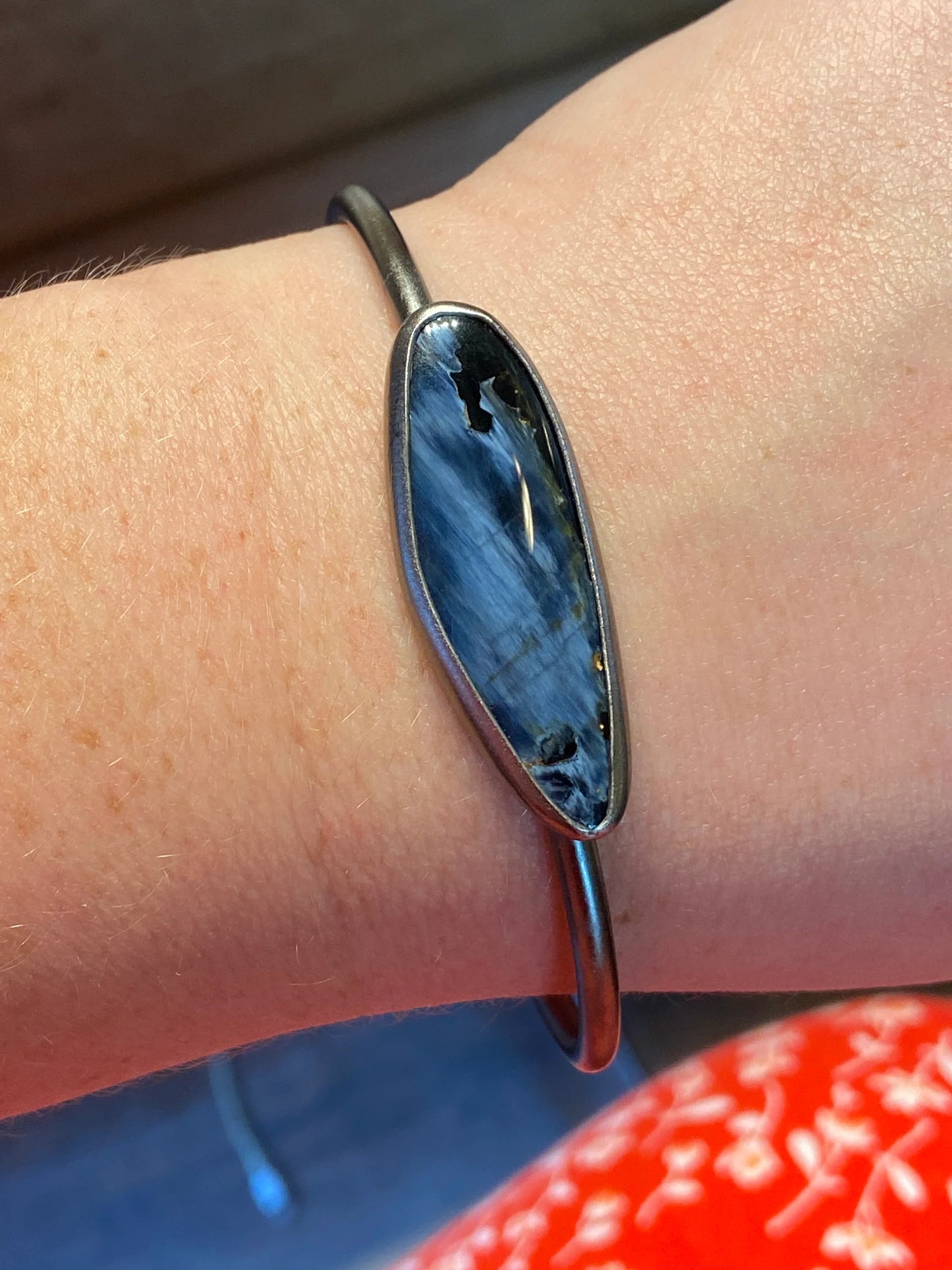 Pietersite Cabochon Cuff Bracelet