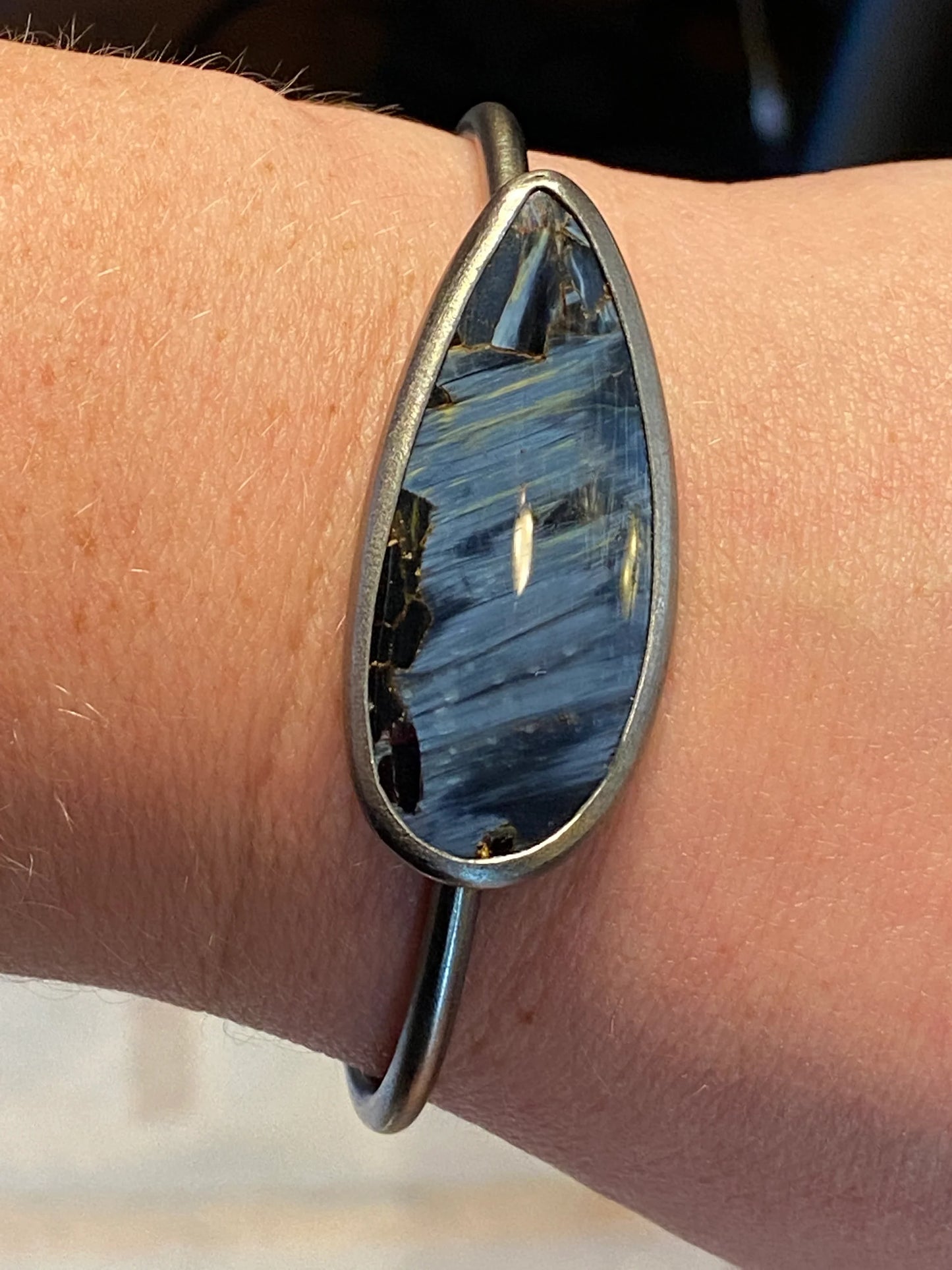 Pietersite Cabochon Cuff Bracelet