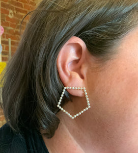 Pearl Pentagon Earrings