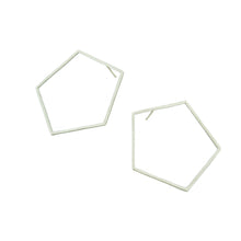 Large Pentagon Earrings in 14k white, yellow, or rose gold.   Size: 1.5" wide Style: Button Metal: 14k White, Yellow, or Rose Gold   Handmade by Meg C