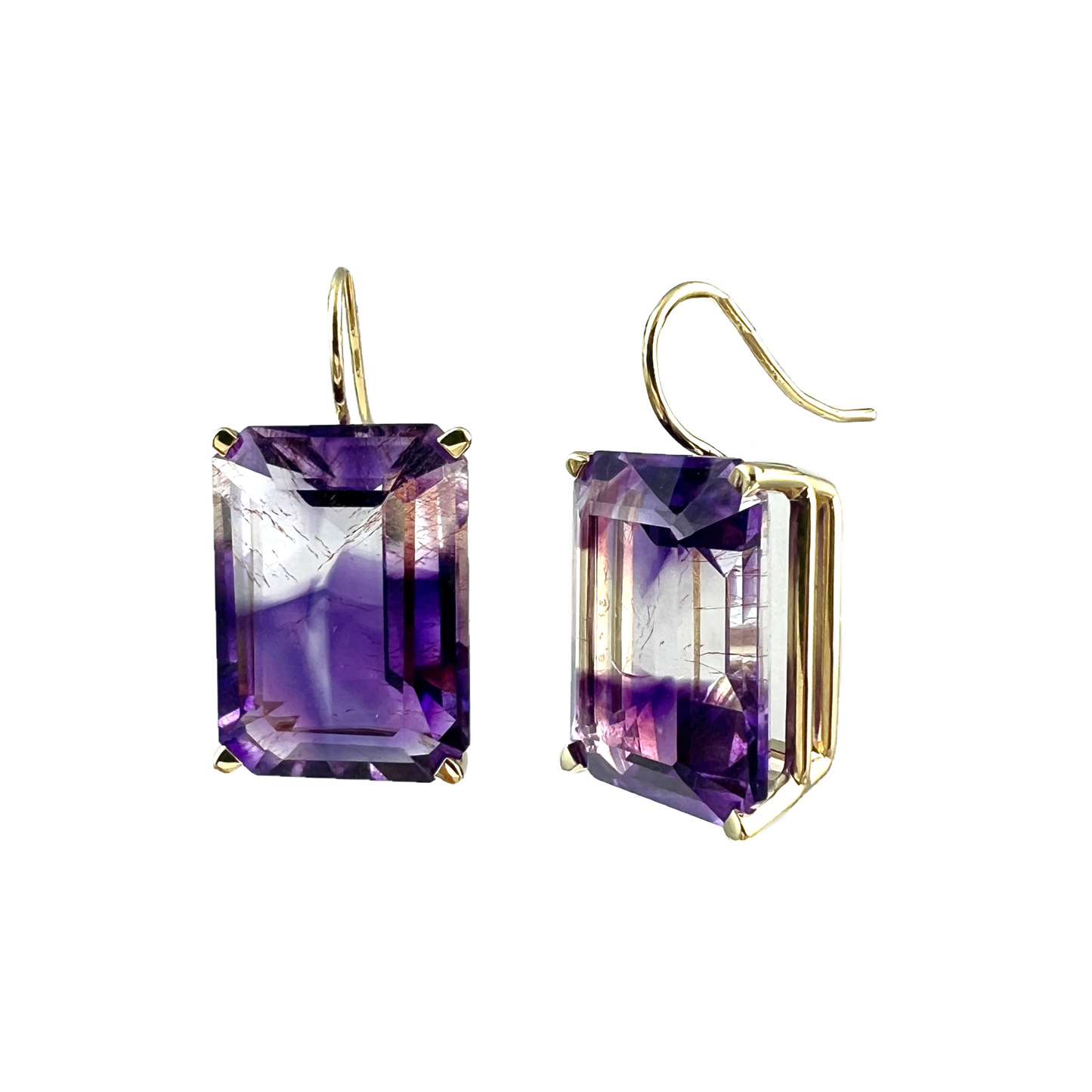 Bi-color Amethyst Earrings