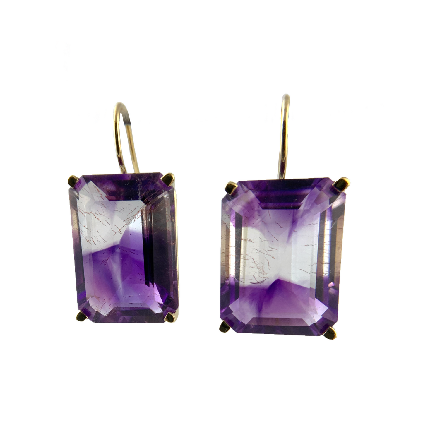 Bi-color Amethyst Earrings