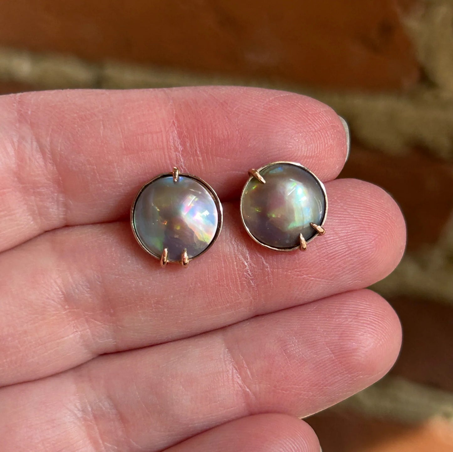 Sea of Cortez Mabé Pearl Studs