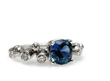 Blue Sapphire and Diamond Ring