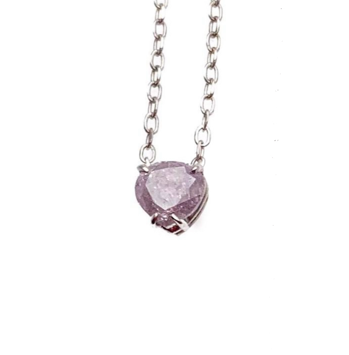 Purple Diamond Heart Necklace