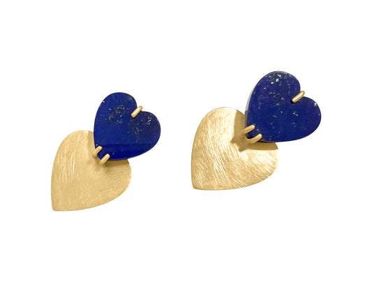 Lapis Lazuli Heart Earrings