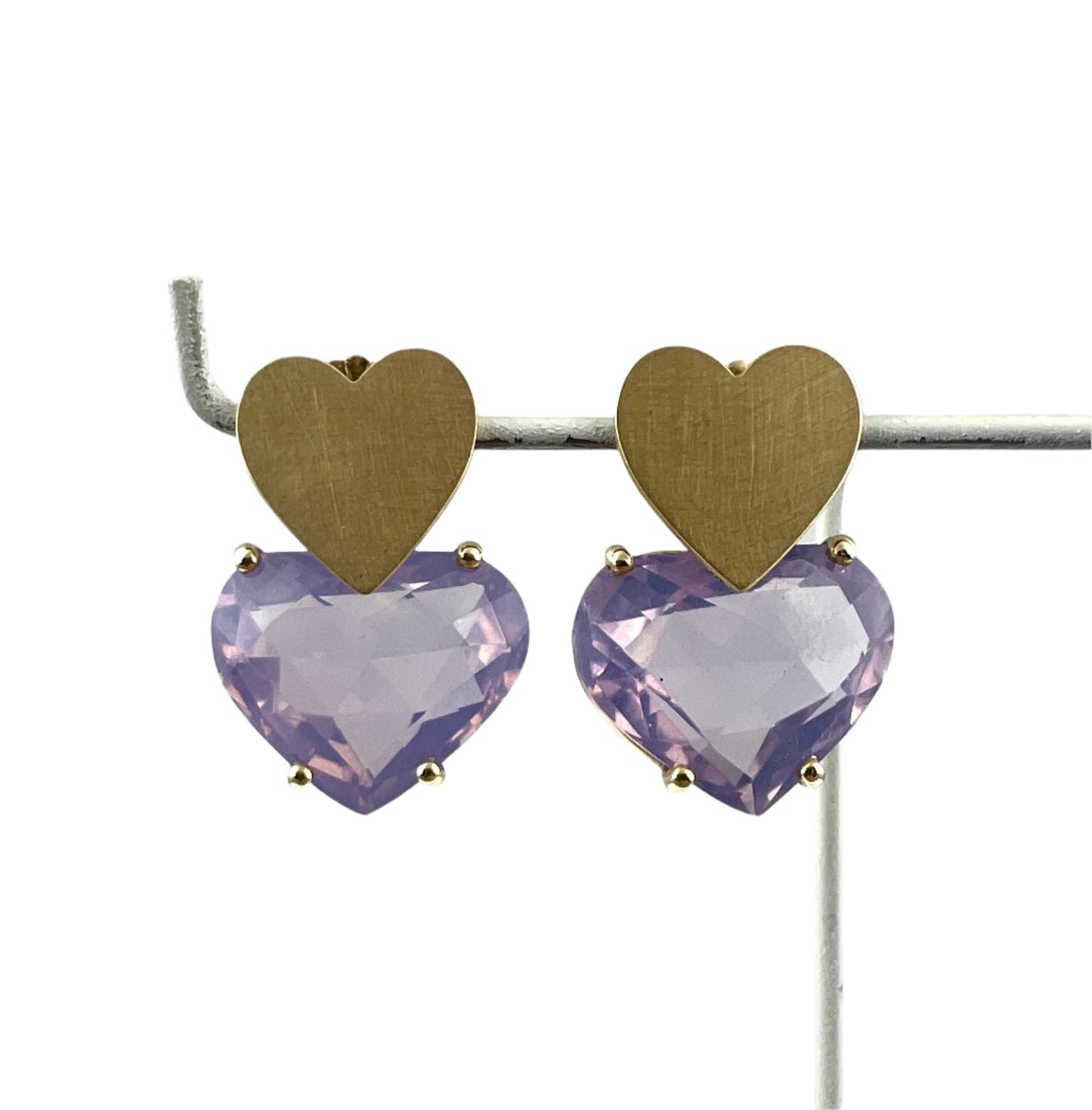 Amethyst Heart Earrings