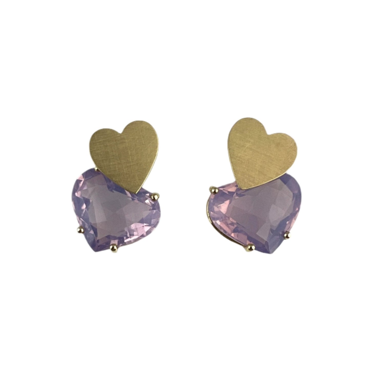 Amethyst Heart Earrings