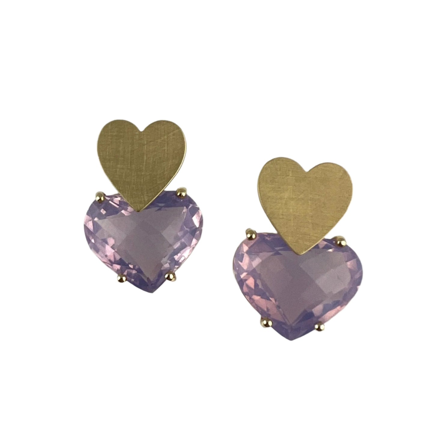 Amethyst Heart Earrings