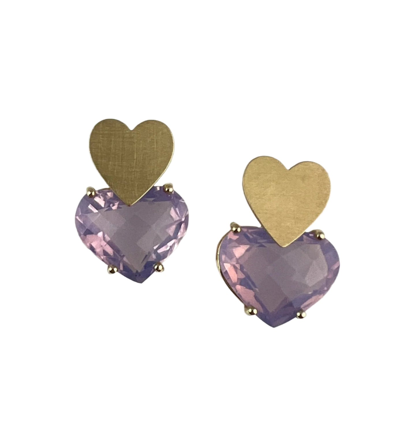 Amethyst Heart Earrings