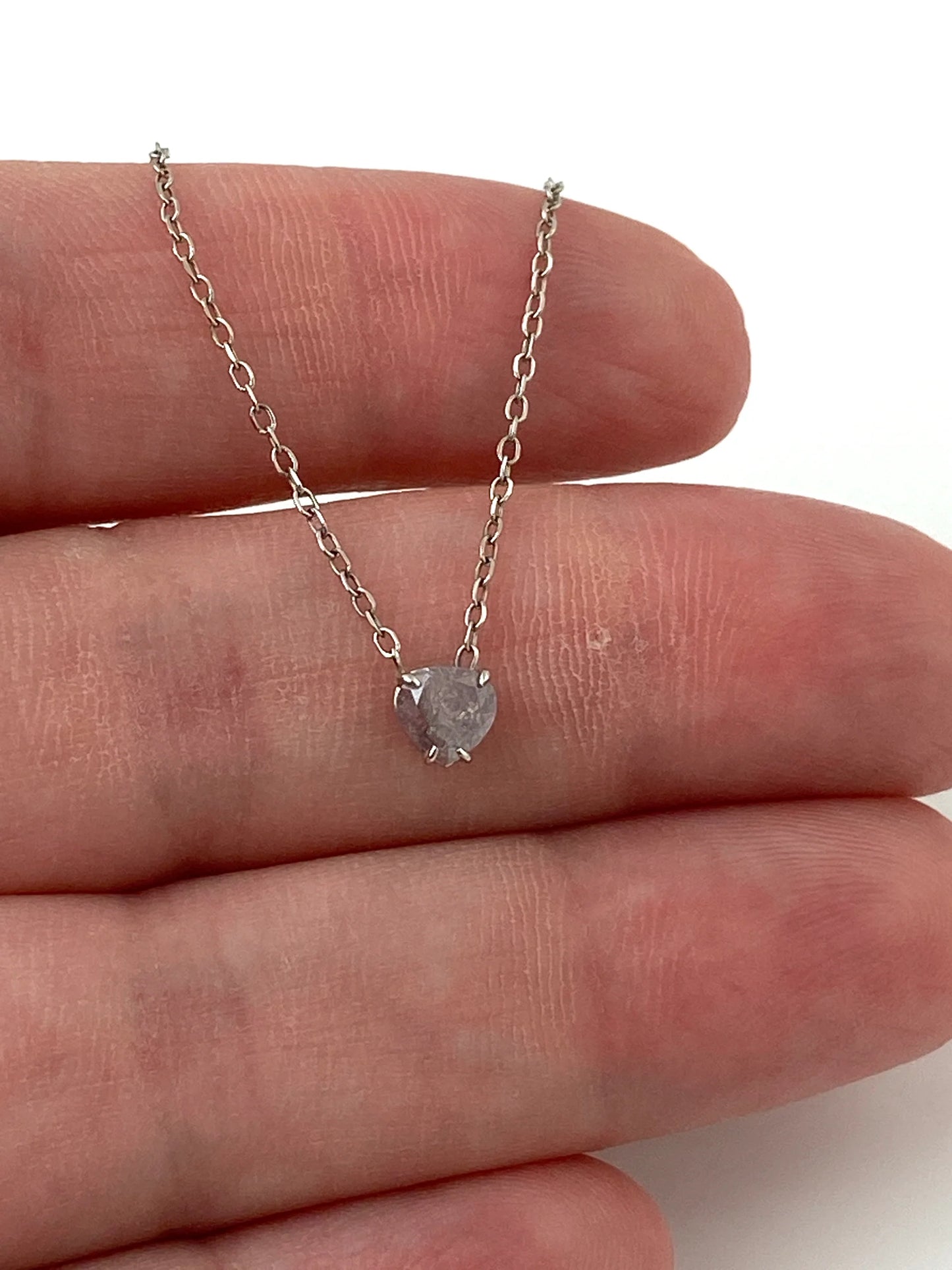 Purple Diamond Heart Necklace