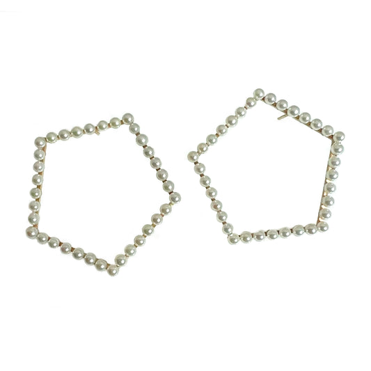 Pearl Pentagon Earrings