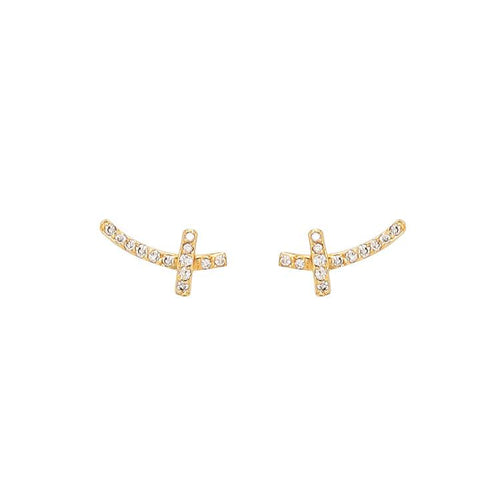 Tiny branch-like studs that follow the shape of the ear encrusted with diamonds.  Size: 0.54 cm X 1.2 cm, > 1 g Stones: White Diamonds; 0.72 ctw. Metal: Black Rhodium-Plated Sterling Silver or 18k Yellow Gold Made in New York City from ethically-sourced materials. By Dana Bronfman