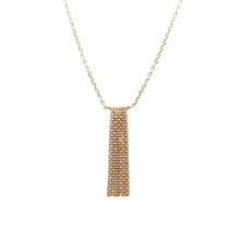 Sparkly diamond cut cable chain fringe necklace in 14k gold.   Size: 1" drop; 16" yellow gold chain Metal: 14k Yellow Gold  Handmade by Meg C