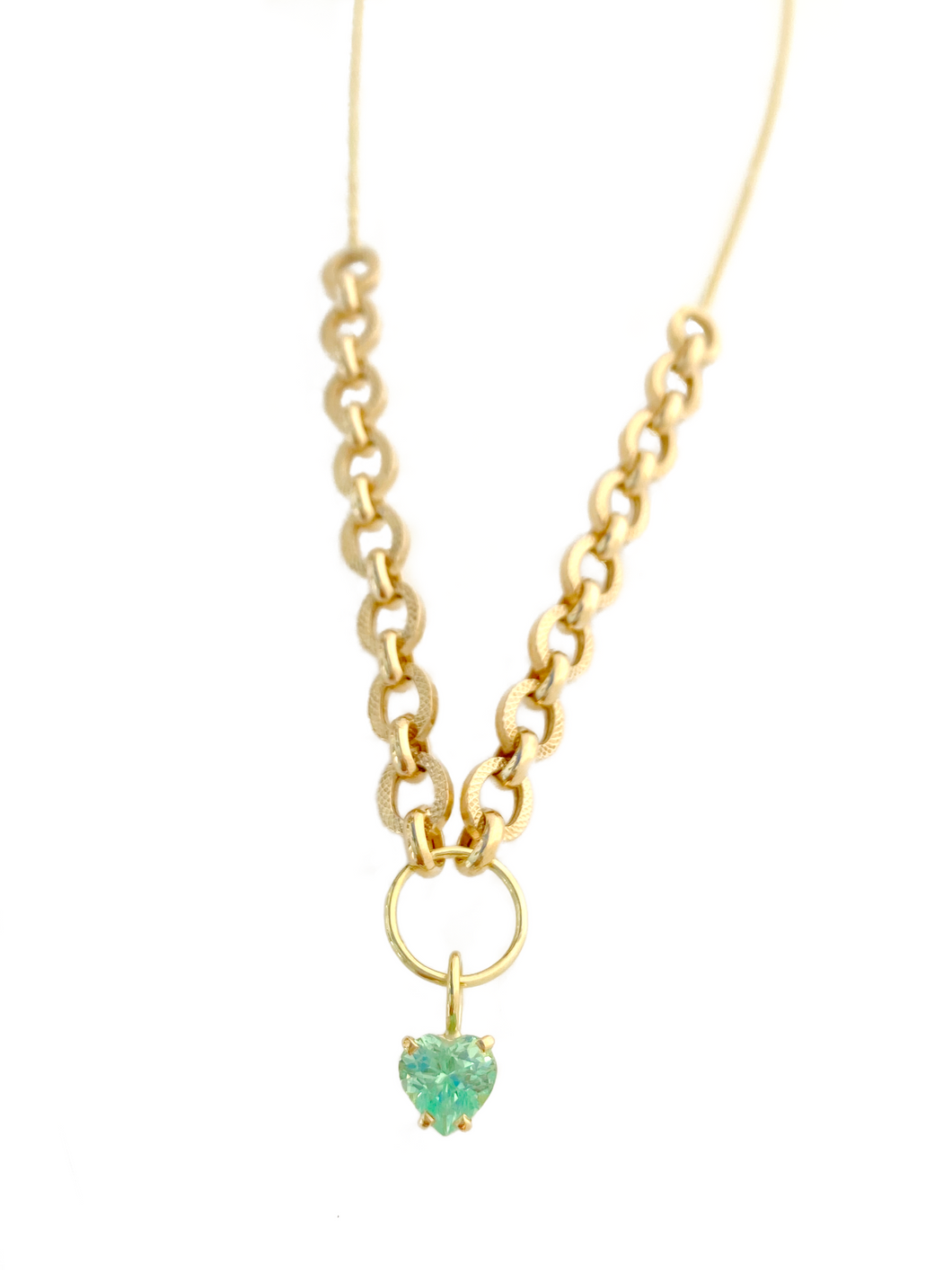 Antique Chain Mint Merelani Garnet Necklace
